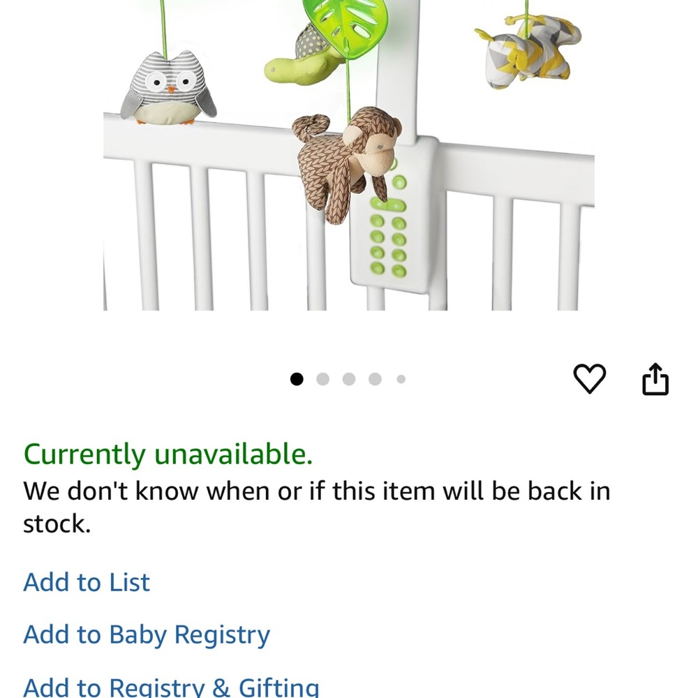 Baby Crib Mobile with Plush Animals